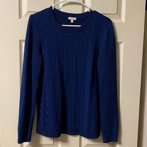 Talbots Blue Cable Sweater Sz M
